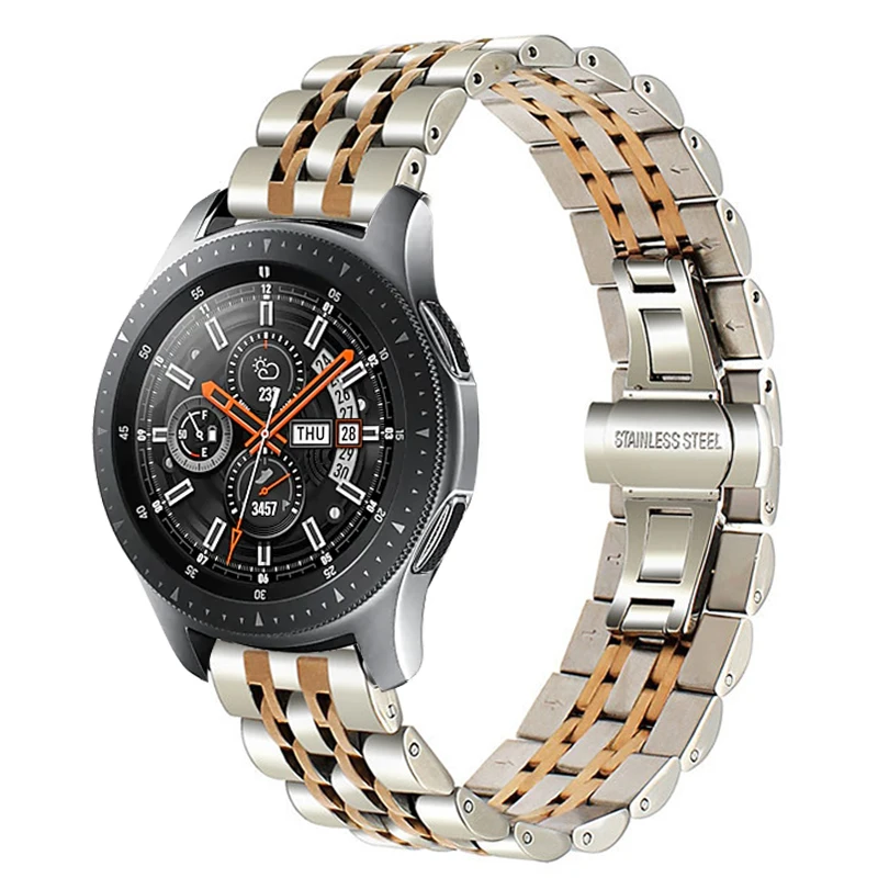 Ремешок из нержавеющей стали для Samsung Galaxy 46 мм браслет Gear S3 Classic/Frontier Huawei Watch 2 Pro 22