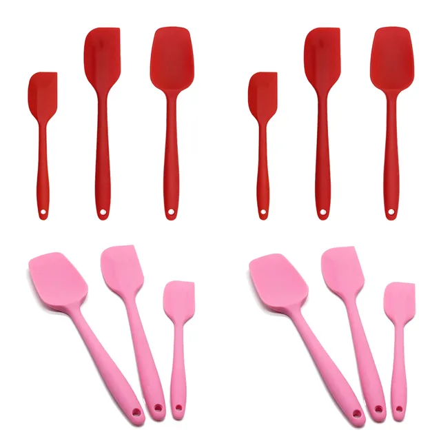 3pcs Silicone Pink Red Baking Utensils Set Kitchen Accessories 3pcs Silicone Pink Red Baking Utensils Set Kitchen Accessories Cooking Tools Good Grade Heat