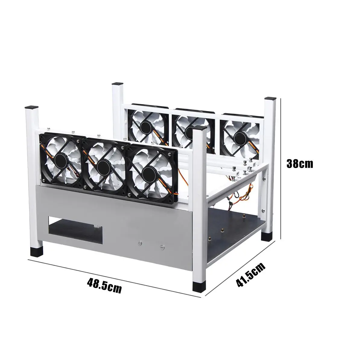 6GPU Miner Frame 6 Fans Coins Open Air Mining Frame Rig Case ETH Ethereum BX36
