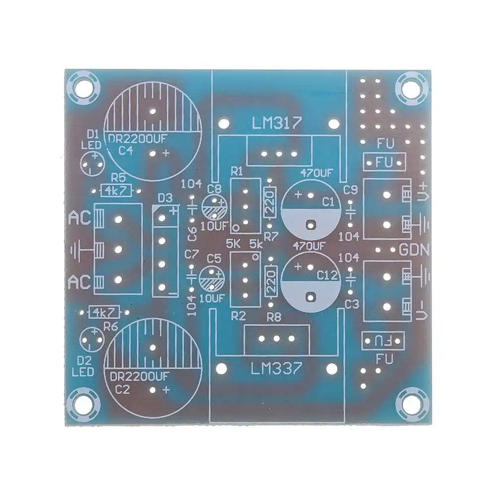 DIY LM317+ LM337 отрицательный двойной регулируемый комплект питания Модуль платы электронный компонент