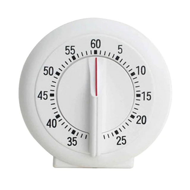 Portable 60 Minutes Kitchen Timer Count Down Alarm Reminder White Round