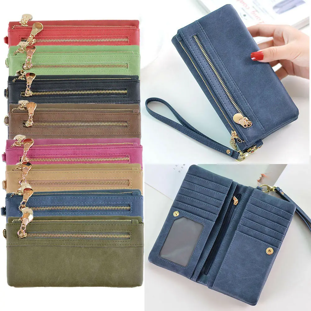 

Women Lady PU Leather Clutch Envelope Wallet Long Card Holder Case Purse Handbag