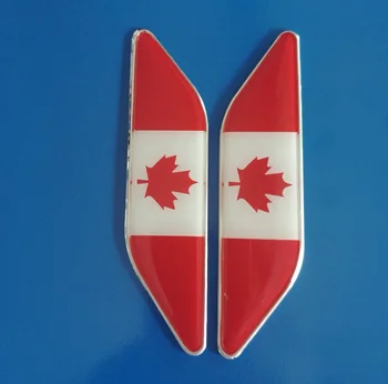 

2pcs/set Metal Canada Flag Car Side Fender Skirt Emblem Badge Sticker Decal