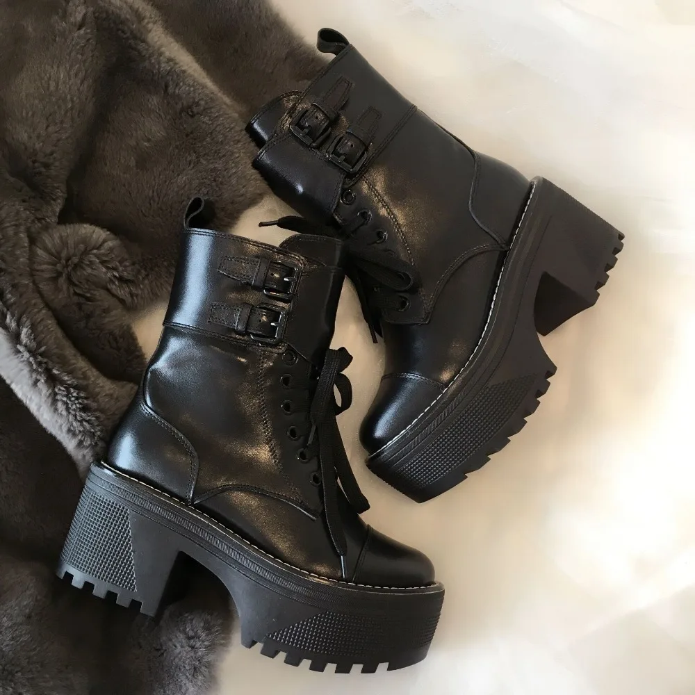 Femme Plate Chaussures Pour Piste En Chevalier Véritable Lacets Veau Pic Conception Cuir À forme Étanche Mujer As Automne Bottes Chaude Hiver 3R4AjLq5