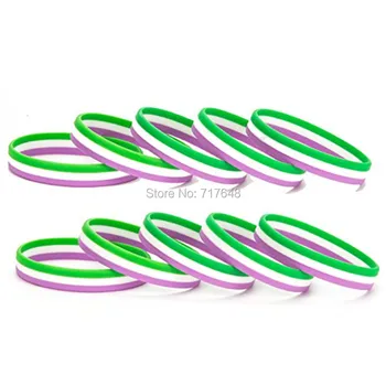 

1000cs Genderqueer Pride wristband silicone bracelets free shipping by FEDEX A