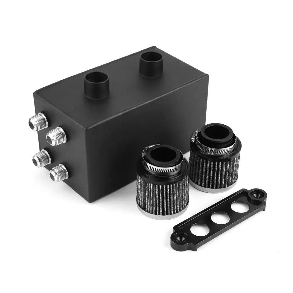 

Oil Catch Can Aluminium Alloy Baffled Engine Oil Catch Can Universal for Honda civic intergra EK All Black