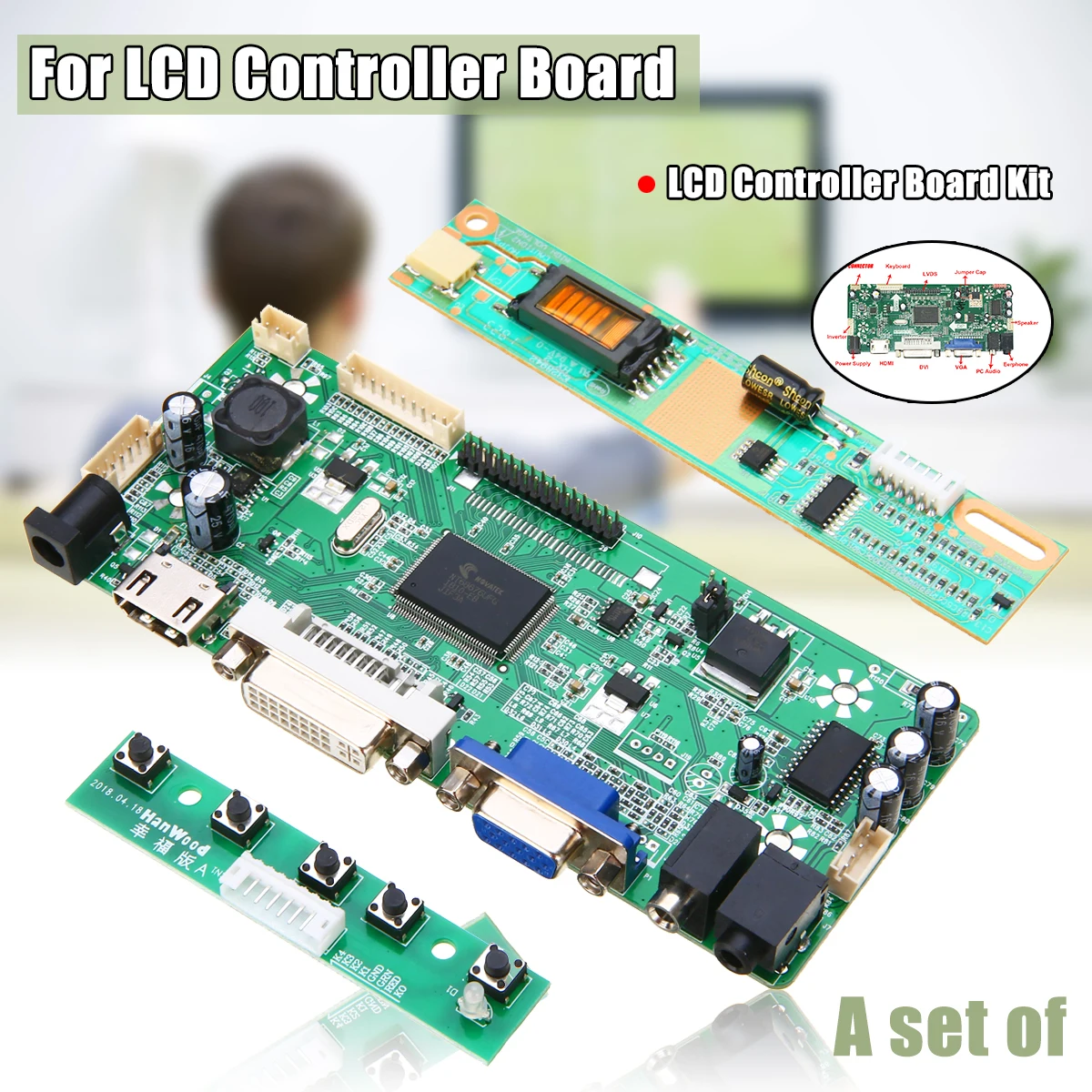 

Electrical LCD/LED Screen Controller Board DIY Kit M.NT68676.2A (HDMI+DVI+VGA+Audio) LCD Monitor Control Board Module