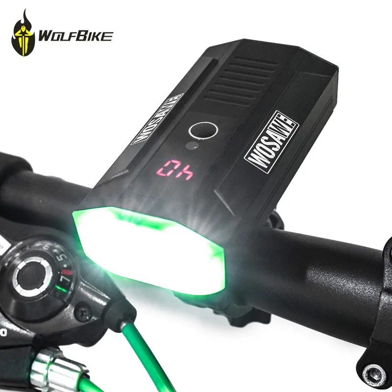 WOSAWE 2400 lumen cycling bicycle lights mtb bike LCD display LED driving lights battery mobile power bank usb front flashlights WOSAWE 2400 lumen cycling bicycle lights mtb bike LCD display LED driving lights battery mobile power bank usb front flashlights