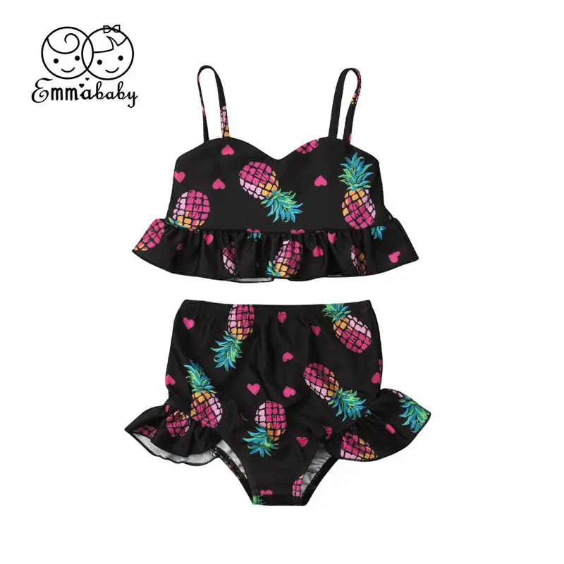 Baby Girl Swimwear Bikini for Kid 2Pcs Pineapple Swimsuit Heart-Shape Bathing Suit Summer Beachwear Swimming Costume