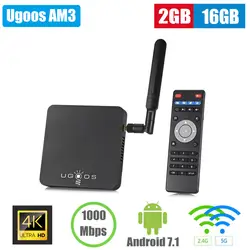 UGOOS AM3 Smart ТВ Box Amlogic S912 Android7.1 Декодер каналов кабельного телевидения 2 Гб Оперативная память 16 Гб Встроенная память 2,4 г/5G Wi-Fi 1000 Мбит BT4.0