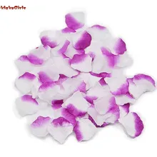 500 Шелковая Роза искусственная лепестки поставки Свадебные украшения-белый и фиолетовый от Shenglong