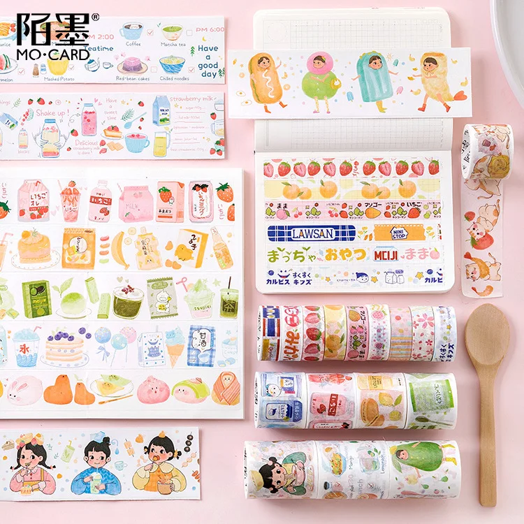 

Adhesive aesthetic washi Tape Snacks Series Lovely Strawberry ananas Shop Spelling Diy Decoration Subsidies cute stationary