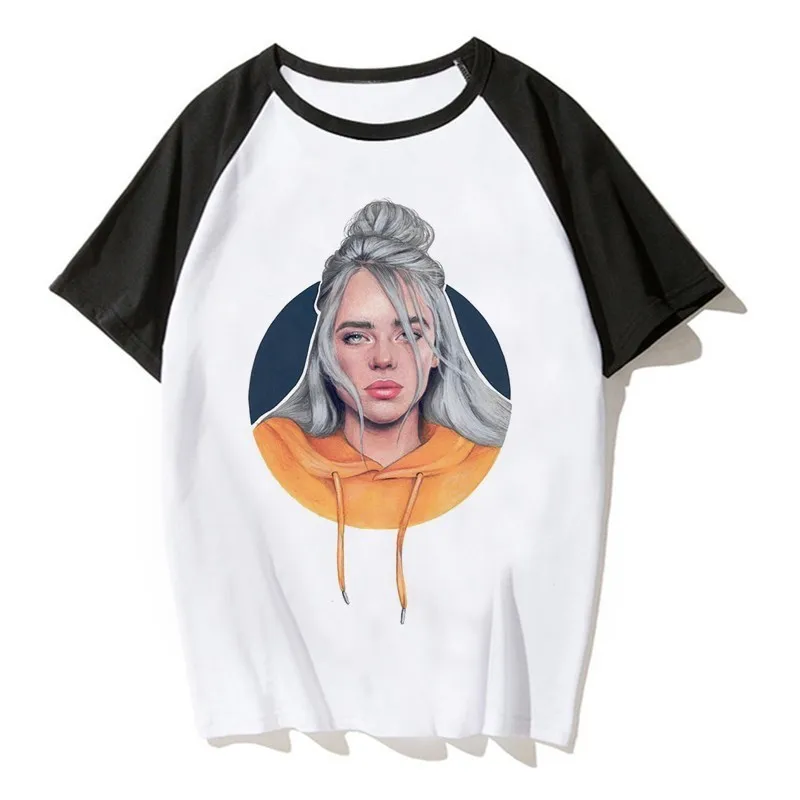 Футболка в стиле хип-хоп Billie Eilish, Повседневная футболка с круглым вырезом и короткими рукавами, летняя мужская и женская футболка, высокое качество, футболка, топ