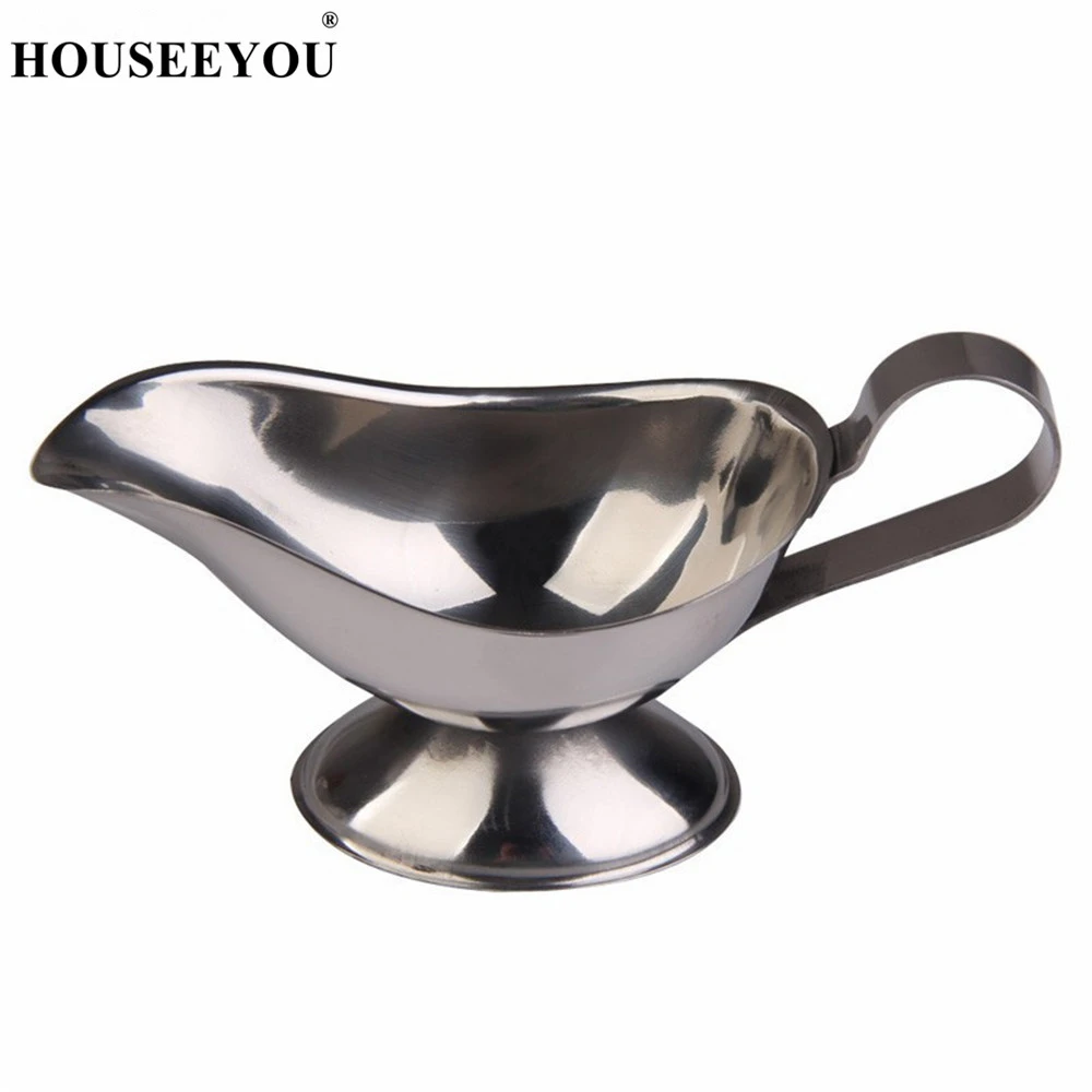 Classic 304 Stainless Steel Gravy Boats Beefsteak Gravy Sauce Boat Container Plate Tableware Seasoning Kitchen Tools Gadgets Classic 304 Stainless Steel Gravy Boats Beefsteak Gravy Sauce Boat Container Plate Tableware Seasoning Kitchen Tools Gadgets