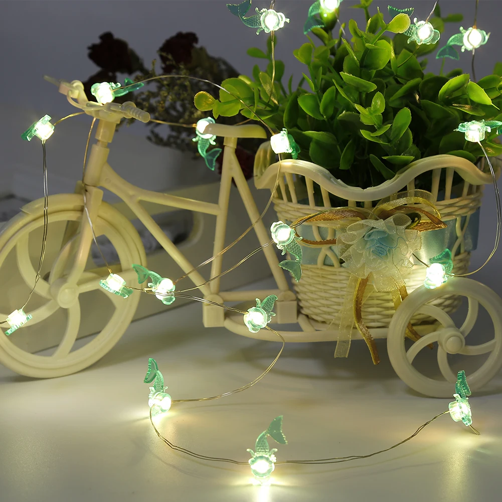 Новинка 2 м 20 LED Медный Серебряный провод светодиодные гирлянды