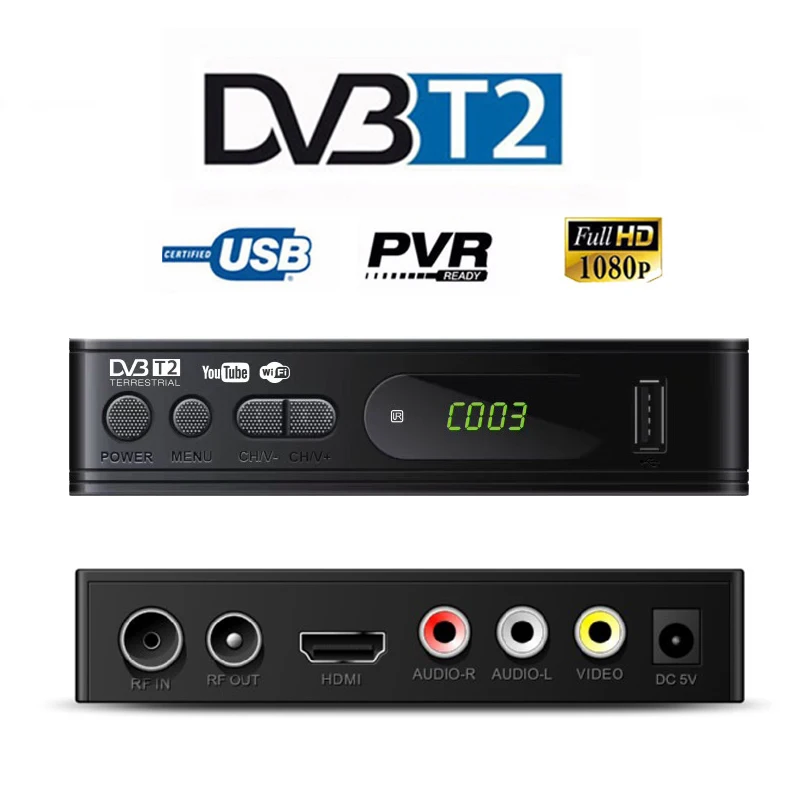 HDMI DVB-T2 приемник спутниковый Wifi Бесплатная цифровая ТВ коробка DVB T2 DVBT2 тюнер IP tv M3u