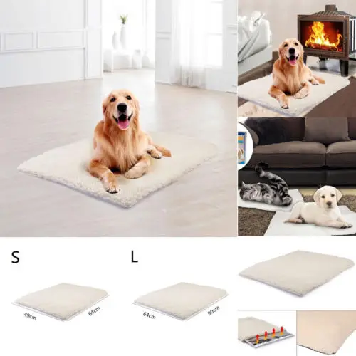 

Large Self Heating Pet Dog Mat Bed Pad Soft Warm Cat Rug Thermal Washable Pillow