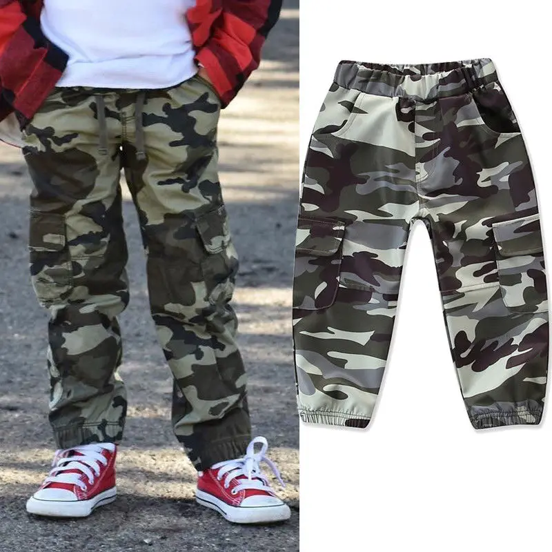 Pudcoco/Новые модные армейские камуфляжные брюки для маленьких мальчиков длинные штаны в стиле хип-хоп возраст от 2 до 7 лет