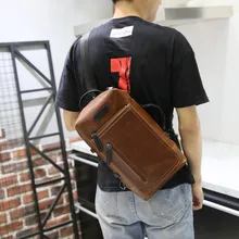 Новая модная брендовая мужская сумка на плечо, искусственная кожа Crazy Horse, сумка на ремне, кожаная нагрудная сумка, мужские нагрудные сумки, мужские сумки-мессенджеры