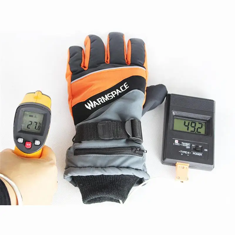 1 пара противоскользящие перчатки с подогревом для горного велосипеда на открытом воздухе для сноуборда лыж верховой езды на велосипеде 4000 мАч USB Перезаряжаемый электрический тепловой