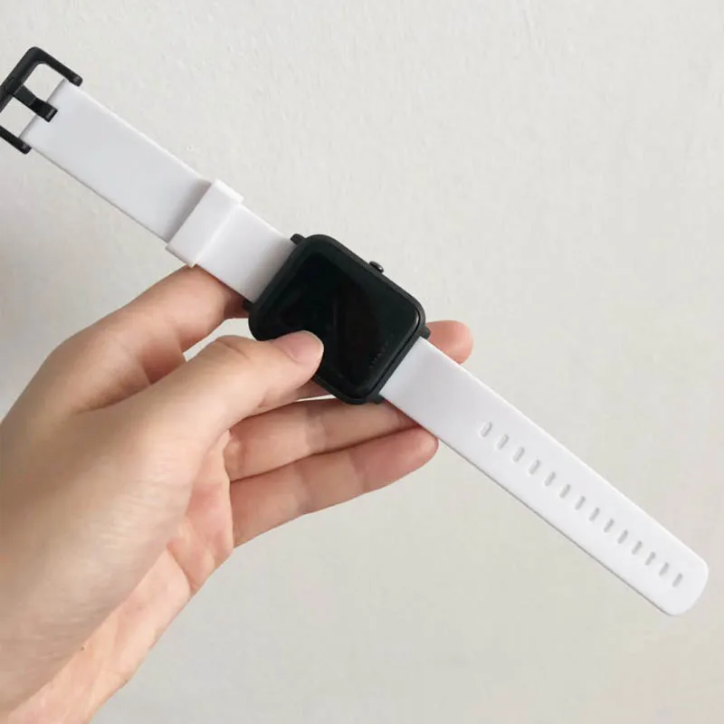 Белый ремешок для часов Xiaomi Huami Amazfit Bip силиконовый BIT PACE Lite Молодежные умные часы