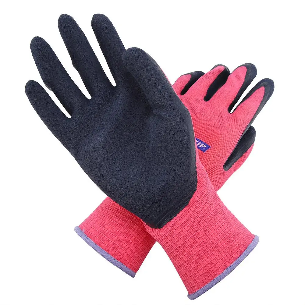 Garden Glove Knitted Nylon with Latex Foam Coated Safety Gloves for Agricultural Work