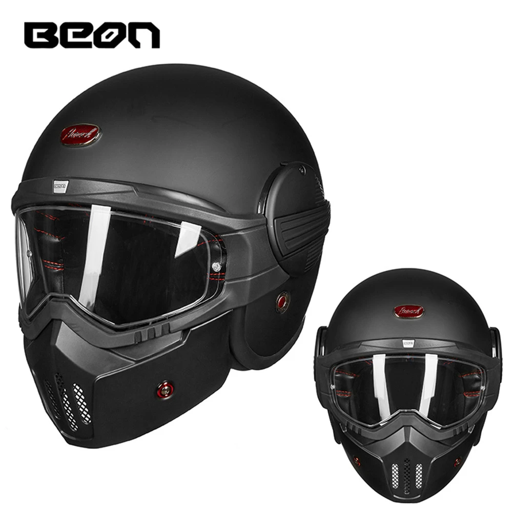 Beon 06 ファイバーグラスオートバイヘルメットとマスクレトロビンテージバイカーオートバイチョッパーヘルメット Cascos モト Kask Helm モーター Helmets Aliexpress