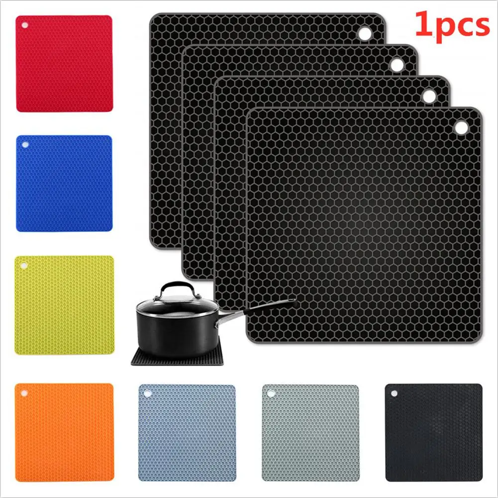 

Adeeing High Temperature Resistant Thermal Insulation Square Honeycomb Silicone Pot Mat 7.2 x 7.2 x 0.2in