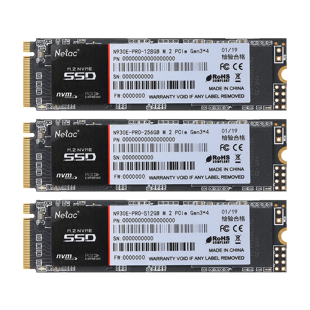 Твердотельный накопитель Netac N930E Pro M.2 2280 SSD 128 ГБ NVMe PCIe Gen3 * 4 3D MLC/TLC NAND Flash|Внутренние