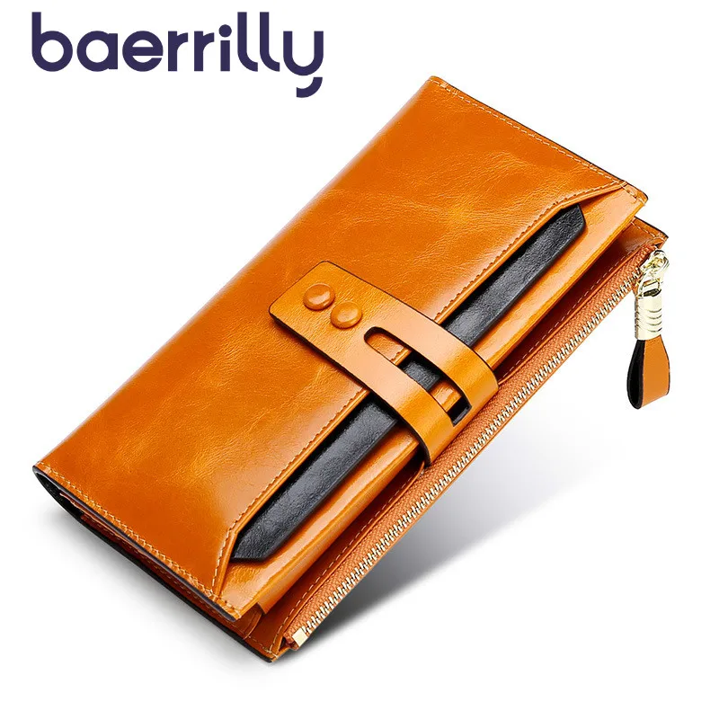 

Woman Wallet Long Money Pocket Genuine Leather Wallet Coin Purse Zipper Card Holder Female Clutch Bags Womens Wallets And Purses