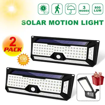 

136 LED Solar Wall Light Solar LED Garden Light Waterproof Outdoor 3 Modes 270 Degree Solar PIR Motion Sensor Lamps