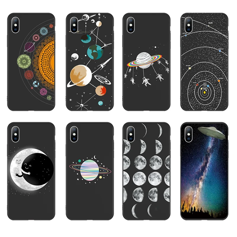 Space Star чехол для iPhone X 10 XR XS MAX ТПУ звезда рисунком 7 6 6s 8 плюс Чехол Силиконовый край