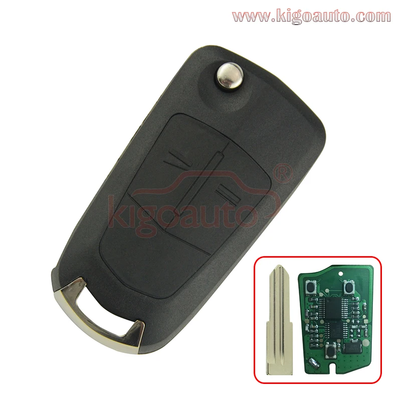 Kigoauto флип ключ 2 кнопки DWO5 434 МГц без чипа для Opel Antara 2008 2009 2010 дистанционный |