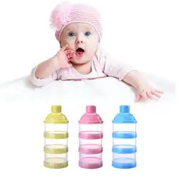 Младенческая бутылка молока Детские контейнер для сухого молока Новорожденные дозатор молока детское молоко коробка для хранения 3 сетки