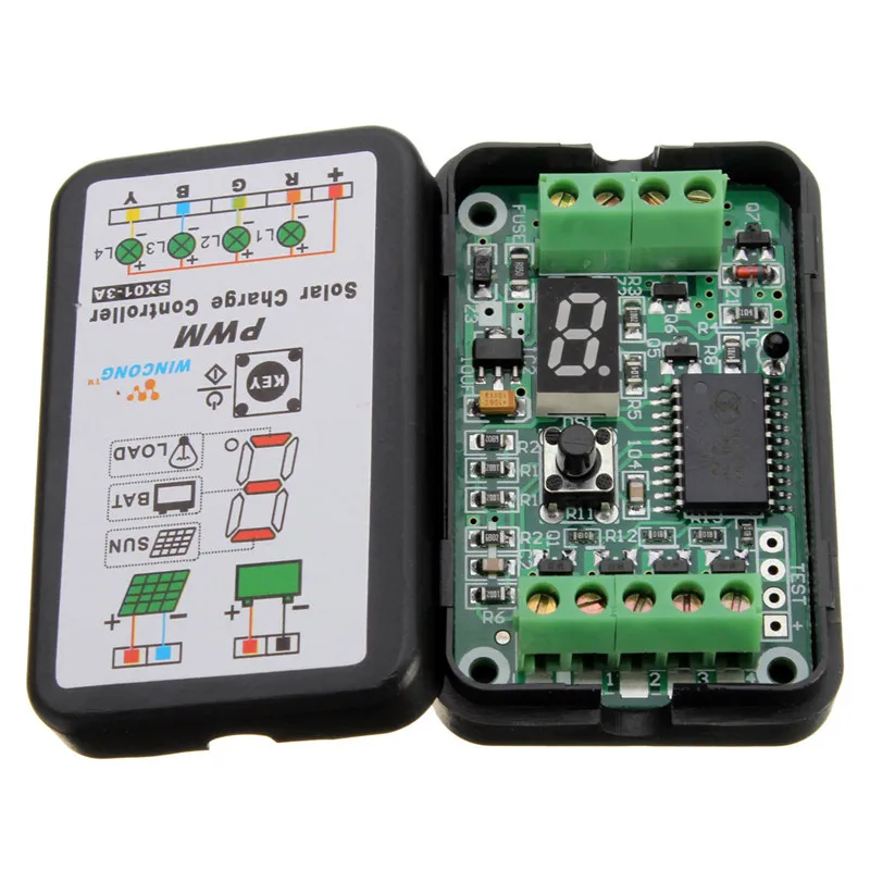 3A 6V 12V ШИМ панель солнечных батарей Контроллер заряда батареи Регулятор