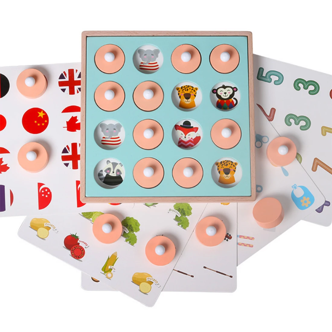 

Wooden Memory Chess Game Toy Parent-child Interaction Game Early Learning Education Science Toys for Children
