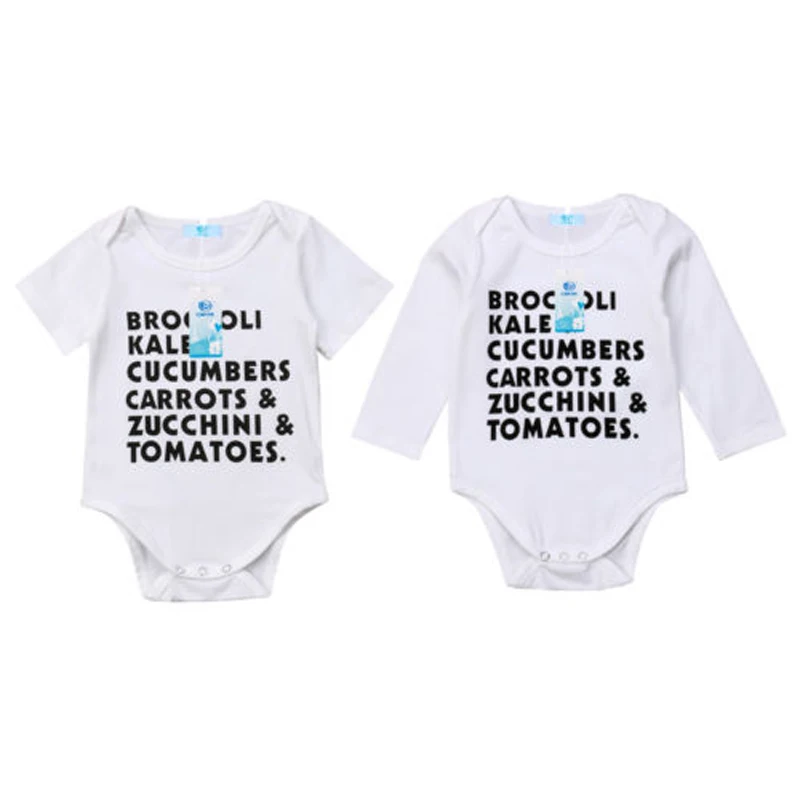 FOCUSNORM Casual Newborn Baby Girl Boy Romper Print Letter Long Short