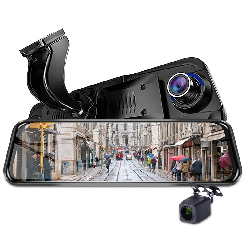  Camera Dual Cams Hd1080P Gps Logger Wdr Car Video Recorder Mirror Dvrs With Special Mou