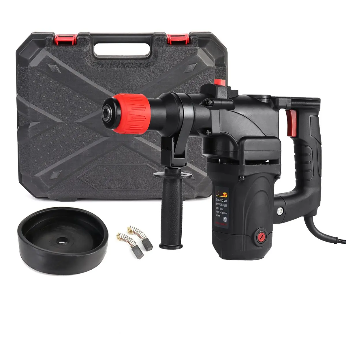 

1680W 220V Industrial Power Tools Heavy Impact Electric Hammer Concrete Breaker 360D Rotary Sub-handle For Square Drill