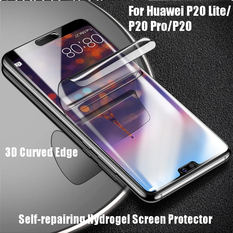 Прозрачная изогнутая Гидрогелевая 3d пленка Cafele для экрана Huawei P20 Pro Lite с краями