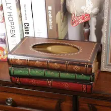 1 шт., креативная деревянная коробка для ткани, форма книги, Ретро стиль, контейнер для салфеток, держатель для салфеток, чехол для автомобиля, спальни, настольные аксессуары