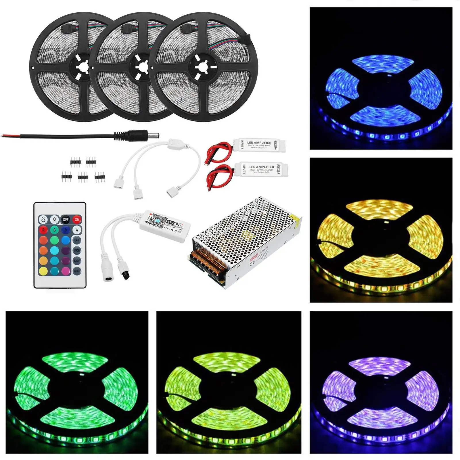 

Smuxi 15M RGB LED Strip bluetooth Controller No Waterproof Phone Control 2835 Diode Tape Rope 110-240V Magic Home TV Light