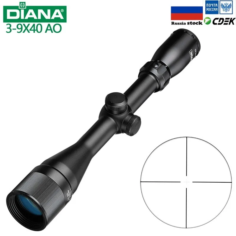 Tactical DIANA 3-9X40AO Riflescope One Tube Glass Double Crosshair Reticle Optical Sight Hunting Rifle Scope Tactical DIANA 3-9X40AO Riflescope One Tube Glass Double Crosshair Reticle Optical Sight Hunting Rifle Scope