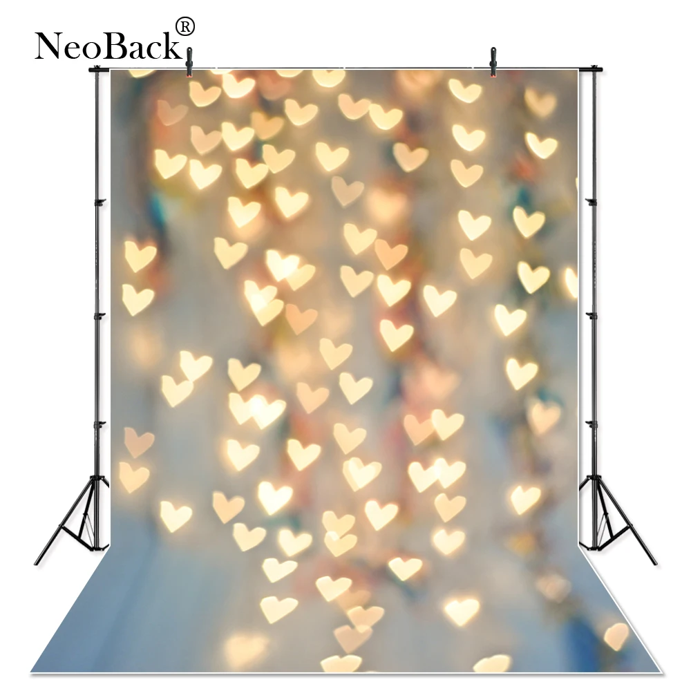 

Thin Vinyl Bokeh Heart Romance Photography Backdrop Bokeh Sparkle Printed Photo Background for Photo Studio Portrait