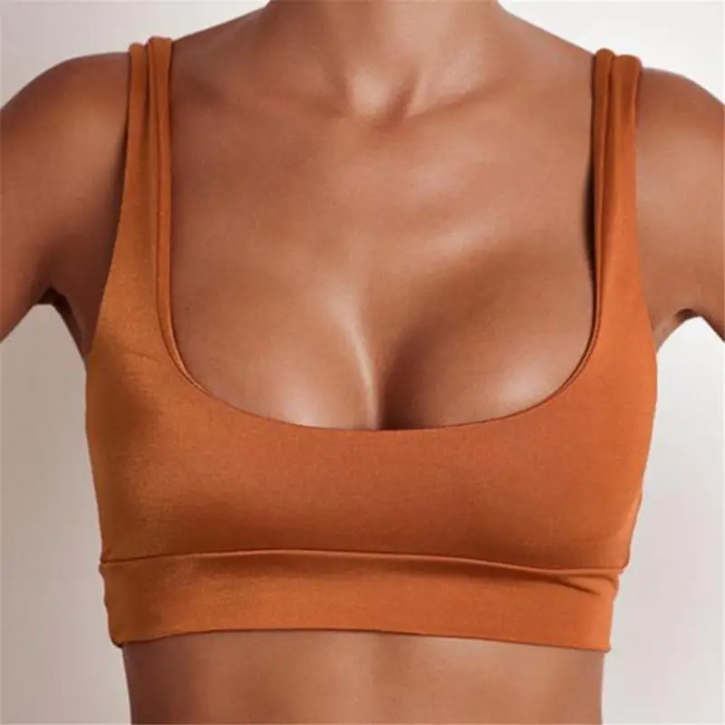 

2019 New Women Sexy Sports Bra Bikini Top Solid Color Swimwear Hot Sale Women Vest Polyester Black Bathing Suit