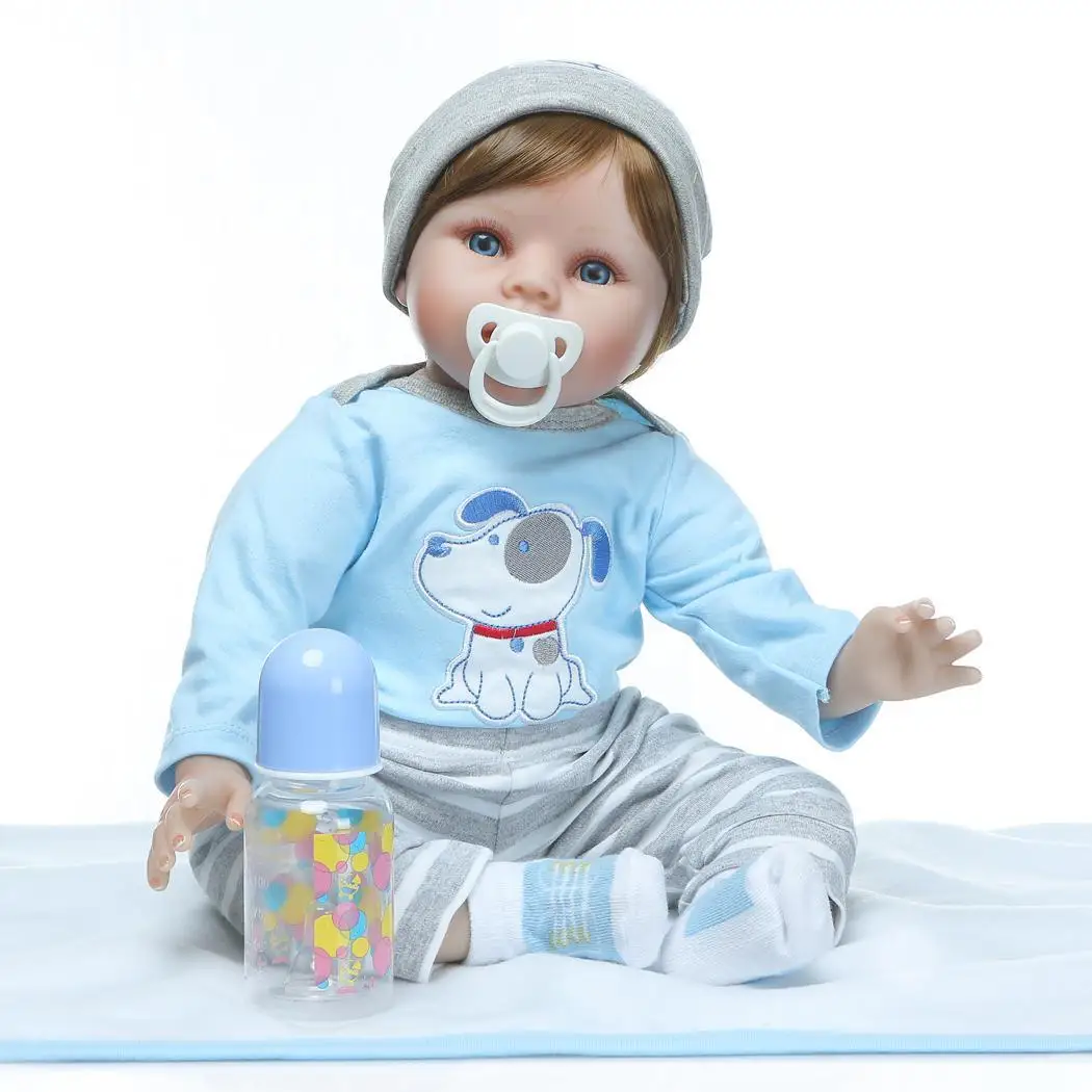 

Kids Soft Silicone Realistic With Clothes 2-4Years Reborn Opened Eyes Baby Doll Collectibles, Gift, Playmate