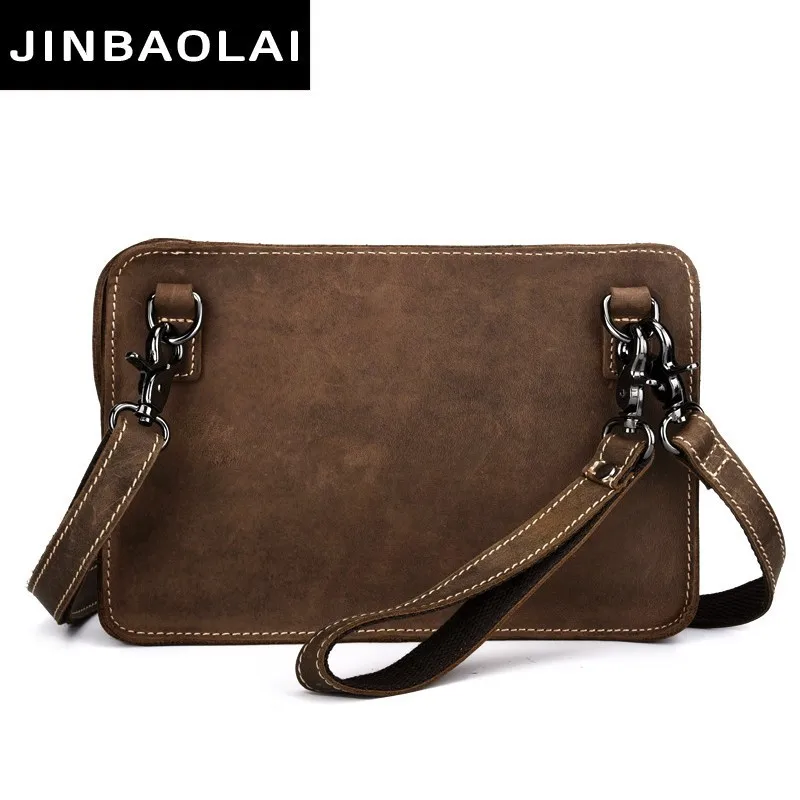 

2019 New Designer Top Crazy Horse Leather Shoulder Bags Bifunctional Vintage Small Messenger Bag Travel Day Clutches Men Handbag