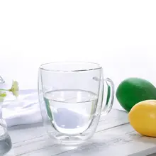 Двойные кофейные кружки с ручкой чашки для напитков теплоизоляция чашка с двойными стенками Стеклянная чашка для чая Кухонные гаджеты аксессуары