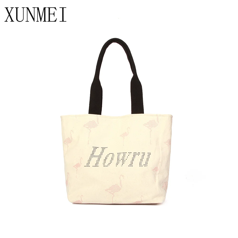 

Daily Canvas Tote with Shoulder Length Handles and Outside Pocket Women Handbag Bags White