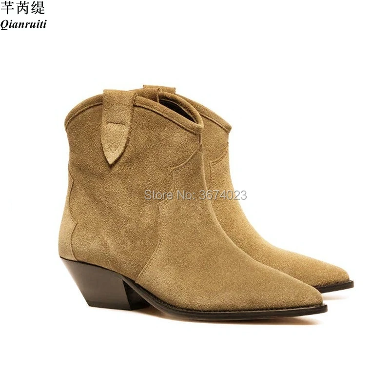 pointed toe tan booties